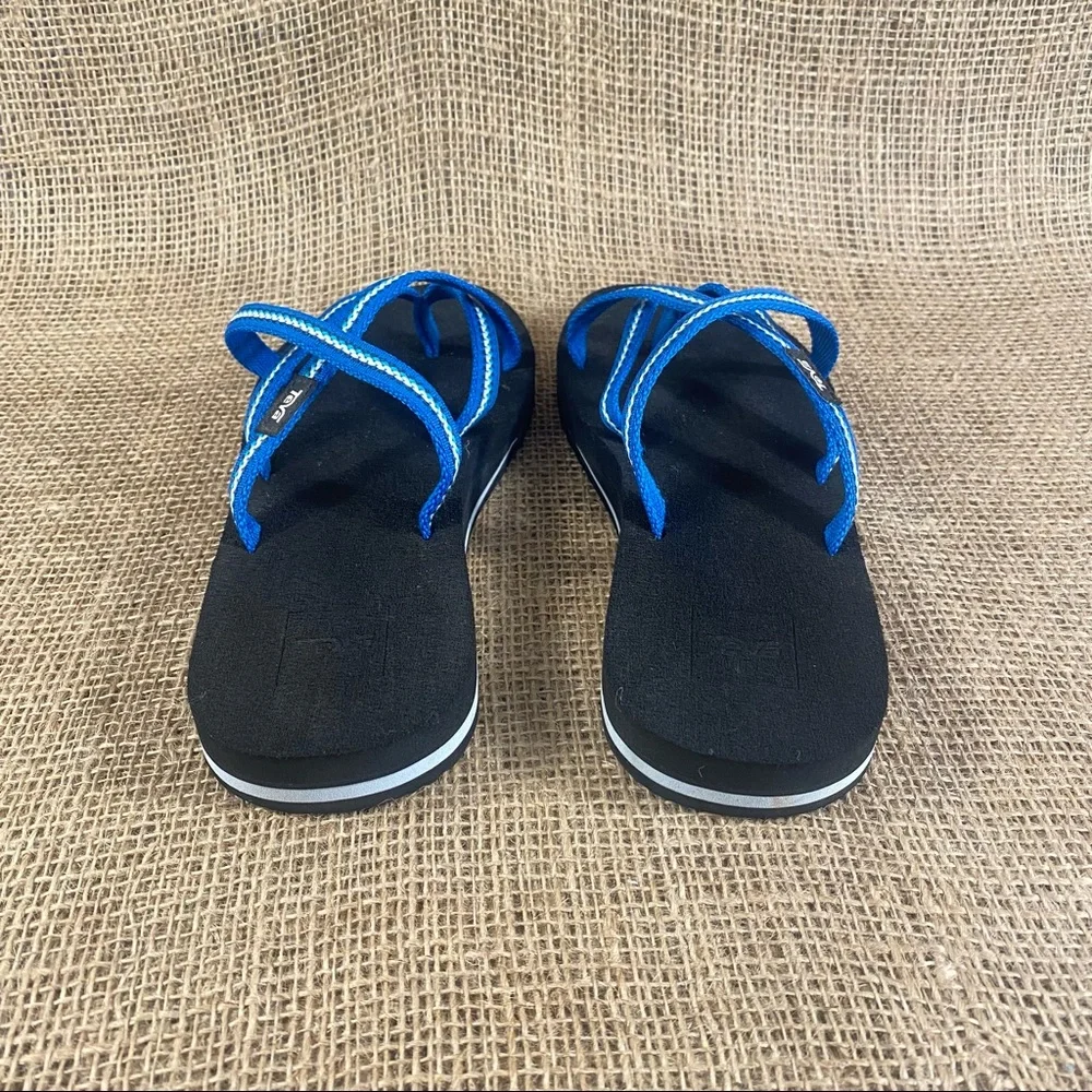 Teva sandals flip flops Blue strappy cushion Insoles Arch Support Sz  8 - Picture 11 of 12